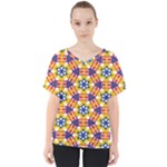 Wavey shapes pattern                                                             V-Neck Dolman Drape Top