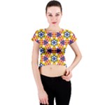 Wavey shapes pattern                                                              Crew Neck Crop Top