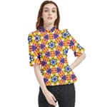 Wavey shapes pattern                                                             Frill Neck Blouse