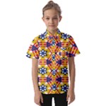 Wavey shapes pattern             Kids  Short Sleeve Shirt