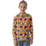 Wavey shapes pattern                                                        Kids  Long Sleeve Shirt