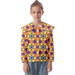 Wavey shapes pattern                             Kids  Peter Pan Collar Blouse