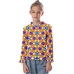 Wavey shapes pattern                                 Kids  Frill Detail Tee