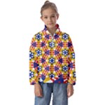 Wavey shapes pattern                         Kids  Half Zip Hoodie