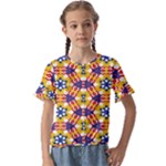 Wavey shapes pattern                              Kids  Cuff Sleeve Scrunch Bottom Tee