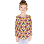 Wavey shapes pattern                                                               Kids  Long Sleeve Tee