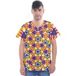 Wavey shapes pattern                                                               Men s V-Neck Scrub Top