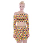 Wavey shapes pattern                                                                 Off Shoulder Top with Minki Skirt Set