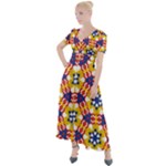 Wavey shapes pattern                                                                 Button Up Short Sleeve Maxi Dress