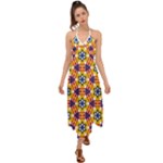 Wavey shapes pattern                                                               Halter Tie Back Dress