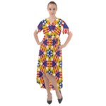 Wavey shapes pattern                                                                Front Wrap High Low Dress