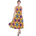 Wavey shapes pattern                                                                 Round Neck Boho Dress