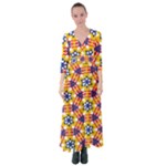 Wavey shapes pattern                                                                 Button Up Maxi Dress