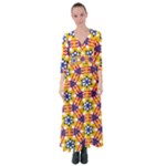 Wavey shapes pattern                                                                 Button Up Maxi Dress