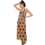 Wavey shapes pattern                                                                V-Neck Chiffon Maxi Dress