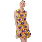 Wavey shapes pattern                                                                 Sleeveless Shirt Dress