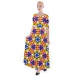 Wavey shapes pattern                                                                Half Sleeves Maxi Dress