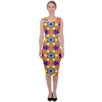 Wavey shapes pattern                                                                Sleeveless Pencil Dress