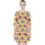 Wavey shapes pattern                                                                Quarter Sleeve Pocket Dress