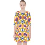 Wavey shapes pattern                                                                Quarter Sleeve Pocket Dress