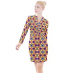 Wavey shapes pattern                                                                Button Long Sleeve Dress