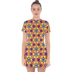 Wavey shapes pattern                                                                 Drop Hem Mini Chiffon Dress