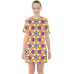 Wavey shapes pattern                                                                 Sixties Short Sleeve Mini Dress