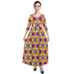 Wavey shapes pattern                                                                Quarter Sleeve Maxi Velour Dress