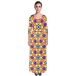 Wavey shapes pattern                                                                Quarter Sleeve Maxi Dress