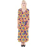 Wavey shapes pattern                                                              Quarter Sleeve Wrap Maxi Dress