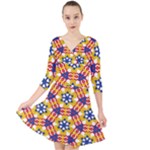 Wavey shapes pattern                                                                Quarter Sleeve Front Wrap Dress