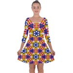 Wavey shapes pattern                                                             Quarter Sleeve Skater Dress