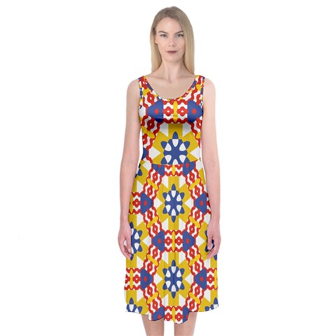 Wavey shapes pattern                                                             Midi Sleeveless Dress from ArtsNow.com
