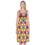 Wavey shapes pattern                                                             Midi Sleeveless Dress