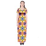 Wavey shapes pattern                                                              Short Sleeve Maxi Dress