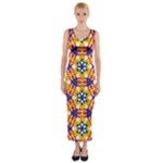 Wavey shapes pattern                                                              Fitted Maxi Dress