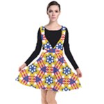 Wavey shapes pattern                                                            Plunge Pinafore Dress