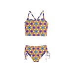 Wavey shapes pattern                                                              Girls  Tankini Swimsuit