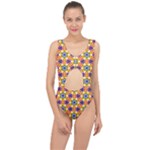 Wavey shapes pattern                                                             Center Cut Out Swimsuit