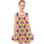 Wavey shapes pattern                                                           Kids  Cross Back Dress