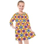 Wavey shapes pattern                                                            Kids  Quarter Sleeve Shirt Dress