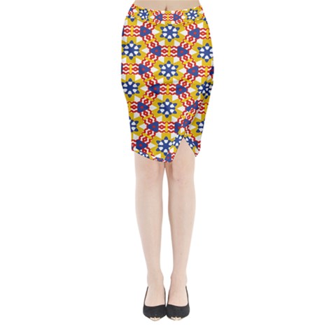 Wavey shapes pattern                                                             Midi Wrap Pencil Skirt from ArtsNow.com