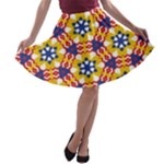 Wavey shapes pattern                                                              A-line Skirt