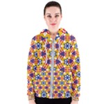 Wavey shapes pattern                                                              Women s Zipper Hoodie