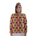 Wavey shapes pattern                                                              Hooded Wind Breaker (Women)