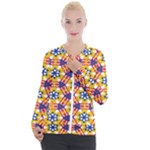Wavey shapes pattern                                                            Casual Zip Up Jacket