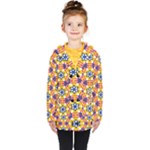 Wavey shapes pattern                                                              Kids  Double Breasted Button Coat