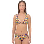 Wavey shapes pattern                                                              Double Strap Halter Bikini Set