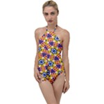 Wavey shapes pattern                                                            Go with the Flow One Piece Swimsuit