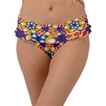 Wavey shapes pattern                                                            Frill Bikini Bottom